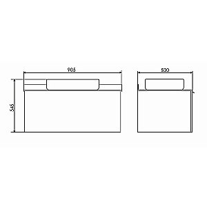 Тумба с раковиной Comforty Милан 90 (T-Y9378) белая/столешница графит для ванной в интернет-магазине Sanbest