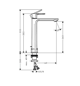 Смеситель для раковины Hansgrohe Rebris E 72581670 черный матовый купить в интернет-магазине сантехники Sanbest