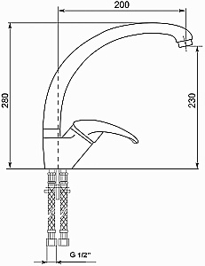 Смеситель для кухни MIXLINE ML-GS01 533169 графит купить в интернет-магазине сантехники Sanbest