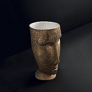 Раковина напольная Kerasan Artwork Moloco 45 474060 белая, античное золото купить в интернет-магазине Sanbest