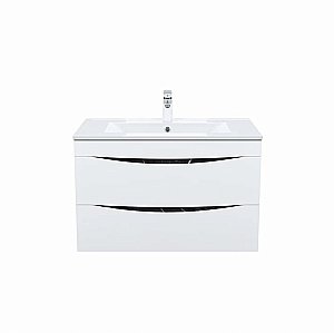 Тумба с раковиной Iddis Cloud CLO80B0i95K 80 белая матовая/черный мрамор для ванной в интернет-магазине Sanbest