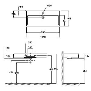 Тумба с раковиной Jacob Delafon VIVIENNE 100 белый глянцевый/серый матовый для ванной в интернет-магазине Sanbest
