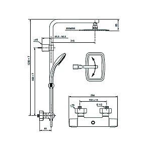 Душевая система Ideal Standard Idealrain Cube Evo Jet A6986AA купить в интернет-магазине сантехники Sanbest