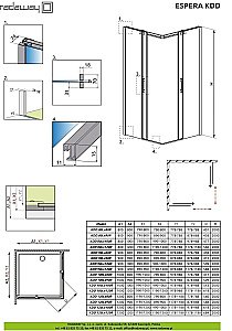 Душевой уголок Radaway Espera KDD 100x100 стекло прозрачное/профиль хром купить в интернет-магазине Sanbest