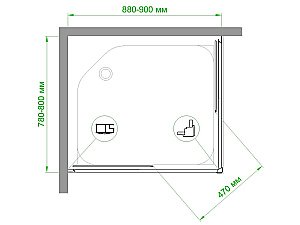 Душевой уголок Royal Bath RB8090HPD-C-BL 90х80 матовый купить в интернет-магазине Sanbest