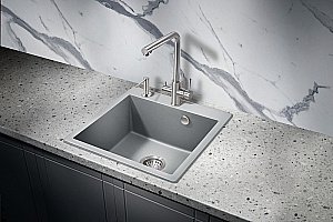 Мойка кухонная Milacio Murcia 51 Cuarzo MC.77023 серый металлик купить в интернет-магазине сантехники Sanbest