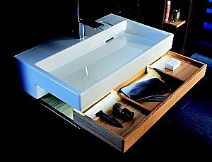 Тумба с раковиной Jacob Delafon TERRACE 60 EB1185-F26+EXE112 сливовый лак для ванной в интернет-магазине Sanbest