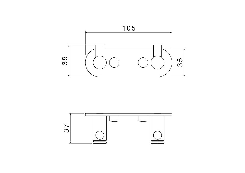 Крючок двойной Aquatek Европа AQ4102BGM оружейная сталь купить в интернет-магазине сантехники Sanbest
