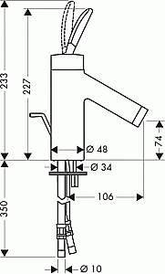 Смеситель для раковины Axor Starck Classic 10010000 купить в интернет-магазине сантехники Sanbest
