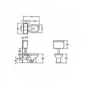 Унитаз Magliezza Retro 7009 белый/хром, с низким бачком купить в интернет-магазине Sanbest