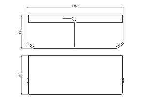 Двойной держатель для туалетной бумаги с полкой WONZON & WOGHAND ECLIPSE, Темный графит (WW-9156-BGM) купить в интернет-магазине сантехники Sanbest