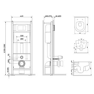 Унитаз подвесной Damixa Sirius DX86.IS10151.1700 белый, с крышкой микролифт, с инсталляцией, безободковый купить в интернет-магазине Sanbest