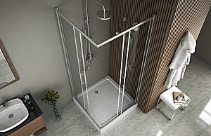 Душевой уголок Bravat DROP BS090.2200A 90х90 стекло прозрачное/профиль хром купить в интернет-магазине Sanbest