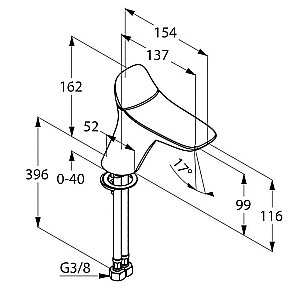 Смеситель для раковины Kludi Ambienta 530230575 купить в интернет-магазине сантехники Sanbest