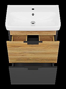 Тумба с раковиной Misty Форест - 60 Э-Фор-07060-0219-2Я светлое дерево/серый для ванной в интернет-магазине Sanbest