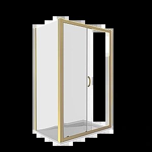 Душевой уголок Good Door JAZZ WTW+SP 140х90 стекло прозрачное/профиль золото купить в интернет-магазине Sanbest