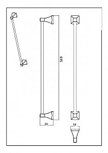 Полотенцедержатель CeramaLux Domino 95408 хром купить в интернет-магазине сантехники Sanbest