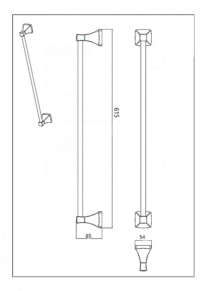 Полотенцедержатель CeramaLux Domino 95408 хром купить в интернет-магазине сантехники Sanbest