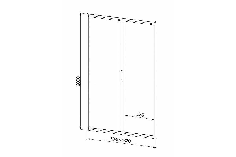 Душевая дверь Royal Bath ACCORD 135 RB HS-C-CH стекло матовое/профиль хром купить в интернет-магазине Sanbest