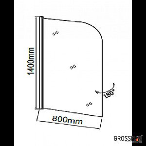 Шторка для ванны Grossman GR-100 80x140 купить в интернет-магазине Sanbest