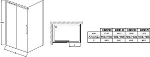 Душевой уголок Jacob Delafon CONTRA E22C140-BL+E22FC90-BL 140x90 стекло прозрачное/профиль черный матовый купить в интернет-магазине Sanbest