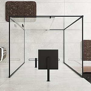 Душевой уголок WasserKRAFT Elbe 74P 74P26 120х100 профиль черный матовый/стекло прозрачное купить в интернет-магазине Sanbest