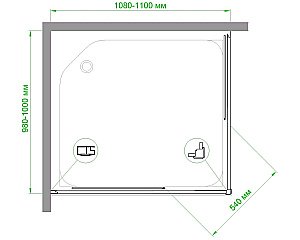 Душевой уголок Royal Bath RB11010HPD-C-BL 110х100 матовый купить в интернет-магазине Sanbest