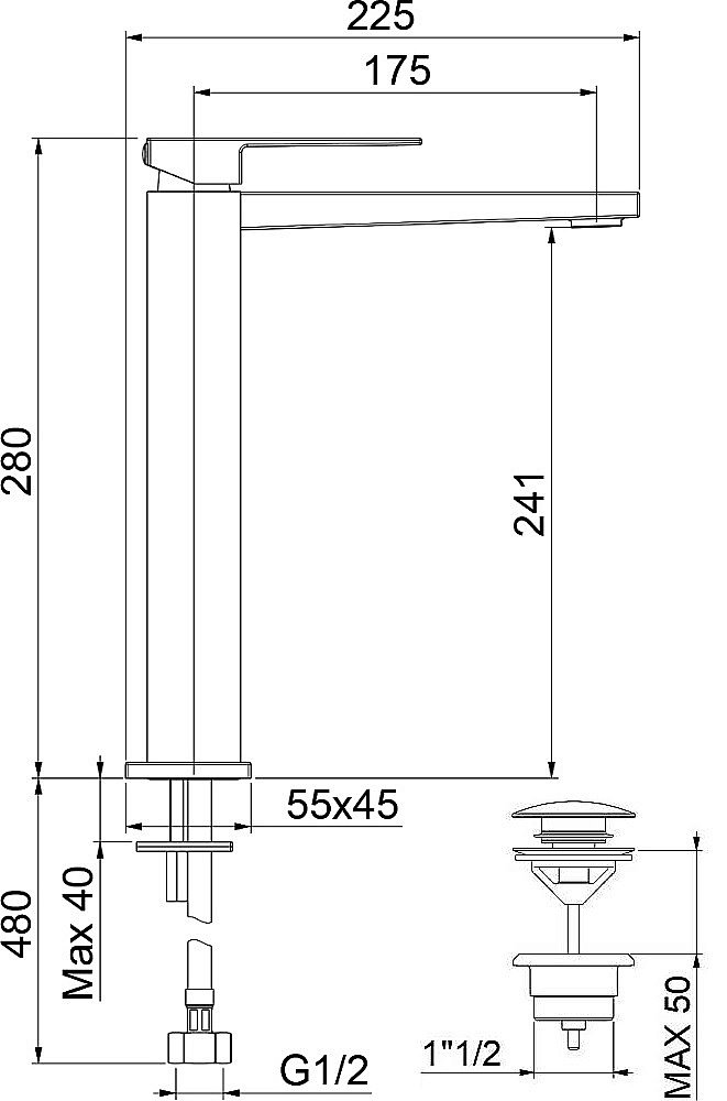 Смеситель для раковины Webert Pegaso PE830402010 золото купить в интернет-магазине сантехники Sanbest