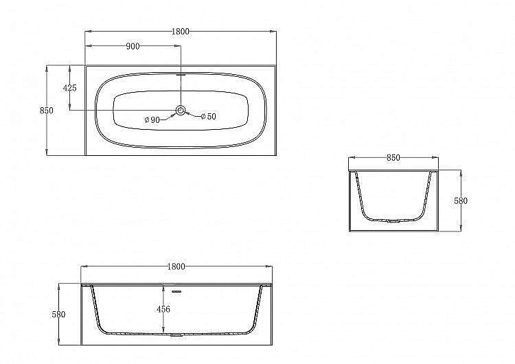 Ванна NT Bagno Fiorentina NT206 180х85 белая матовая купить в интернет-магазине Sanbest