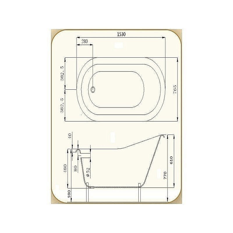 Ванна чугунная Magliezza Beatrice 153x76.5 белая купить в интернет-магазине Sanbest