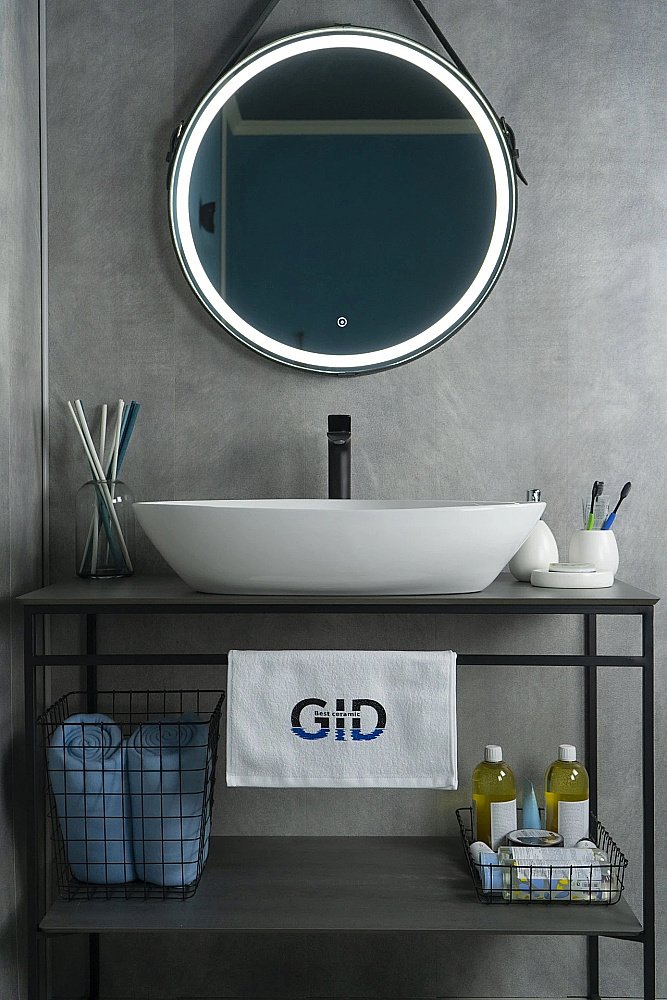 Раковина накладная Gid Creativo 67 N9062 51117 белая купить в интернет-магазине Sanbest