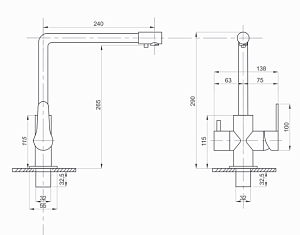 Смеситель для кухни 35k MIXLINE MLSS-03201 черный купить в интернет-магазине сантехники Sanbest