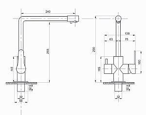 Смеситель для кухни 35k MIXLINE MLSS-03201 черный купить в интернет-магазине сантехники Sanbest