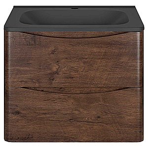 Тумба с раковиной Vincea PAOLA VMC-2P600RW + VCB-2VP600B 60 темное дерево для ванной в интернет-магазине Sanbest