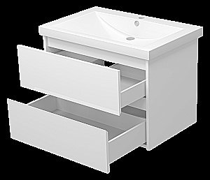 Тумба с раковиной Misty Алиса - 75 Э-Али01075-011П2Я белая для ванной в интернет-магазине Sanbest