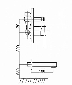 Смеситель для ванны GPD Quadro MAB90 купить в интернет-магазине сантехники Sanbest