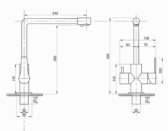 Смеситель для кухни 35k MIXLINE MLSS-03201 черный купить в интернет-магазине сантехники Sanbest