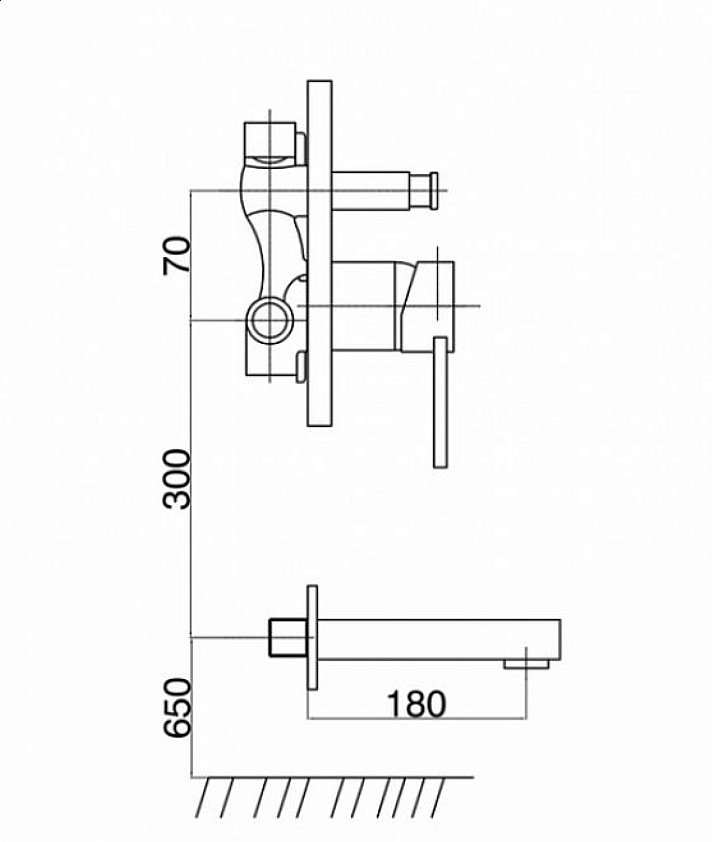 Смеситель для ванны GPD Quadro MAB90 купить в интернет-магазине сантехники Sanbest