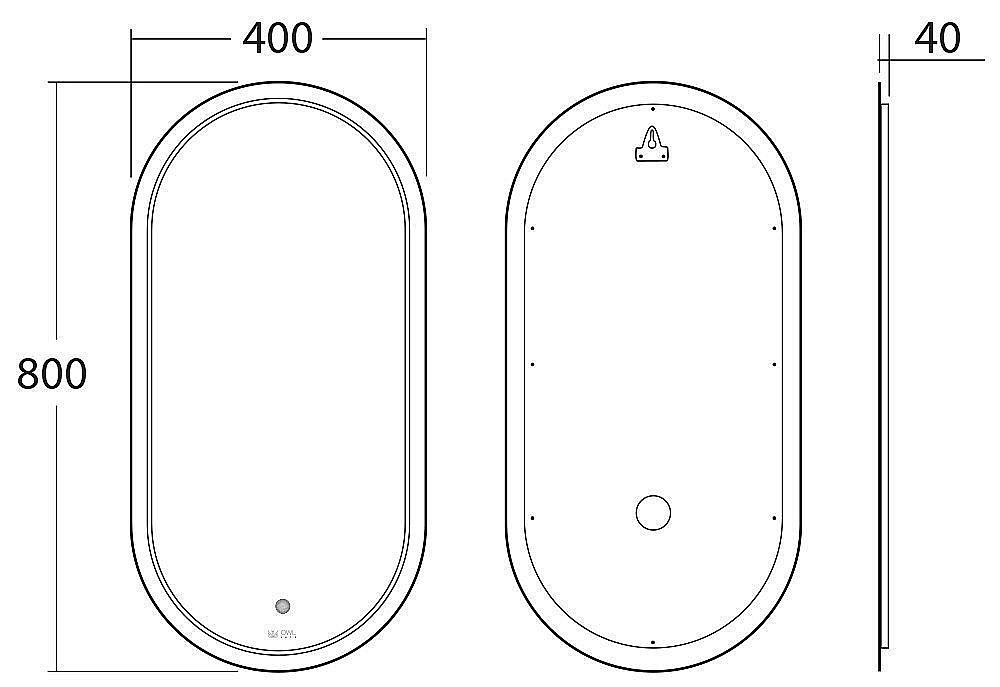 Зеркало с LED подсветкой Owl 1975 Langas 40 в ванную от интернет-магазине сантехники Sanbest
