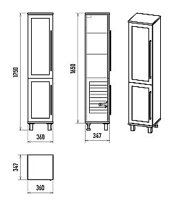 Пенал с Б/К Misty Модерн 35 П-Мод05035-011Л белый левый для ванной в интернет-магазине сантехники Sanbest
