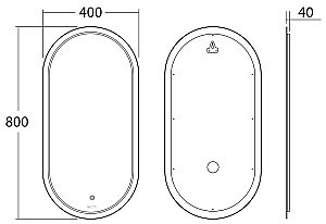Зеркало с LED подсветкой Owl 1975 Langas 40 в ванную от интернет-магазине сантехники Sanbest