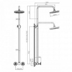 Душевая система Rossinka Q02-44 купить в интернет-магазине сантехники Sanbest