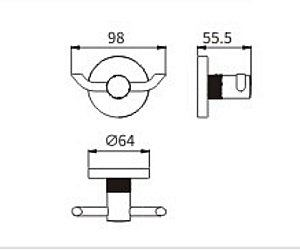 Крючок CeramaLux Antica 61201-1 золото купить в интернет-магазине сантехники Sanbest