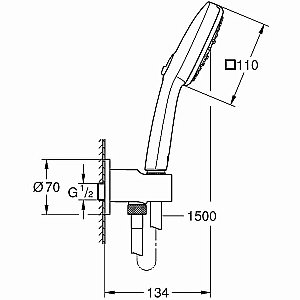 Душевой гарнитур Grohe Tempesta Cube 110 26910003 хром купить в интернет-магазине сантехники Sanbest