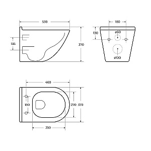 Унитаз подвесной BelBagno Senso-Tor BB017CH-TOR/SC белый, безободковый, с крышкой микролифт, слив-торнадо купить в интернет-магазине Sanbest
