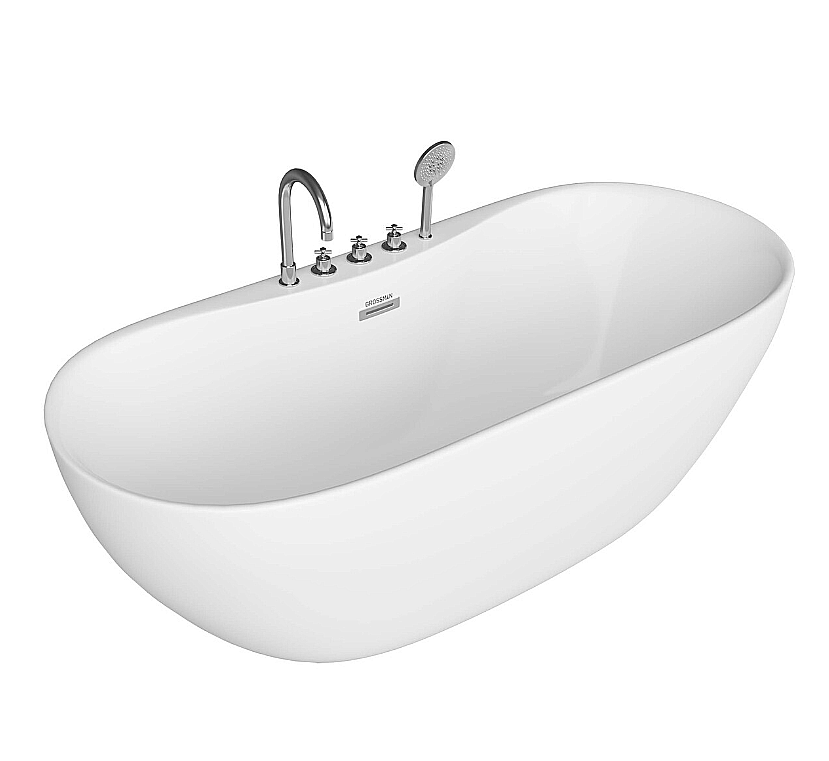 Ванна акриловая Grossman Classic 160х75 GR-12501-1 белая купить в интернет-магазине Sanbest