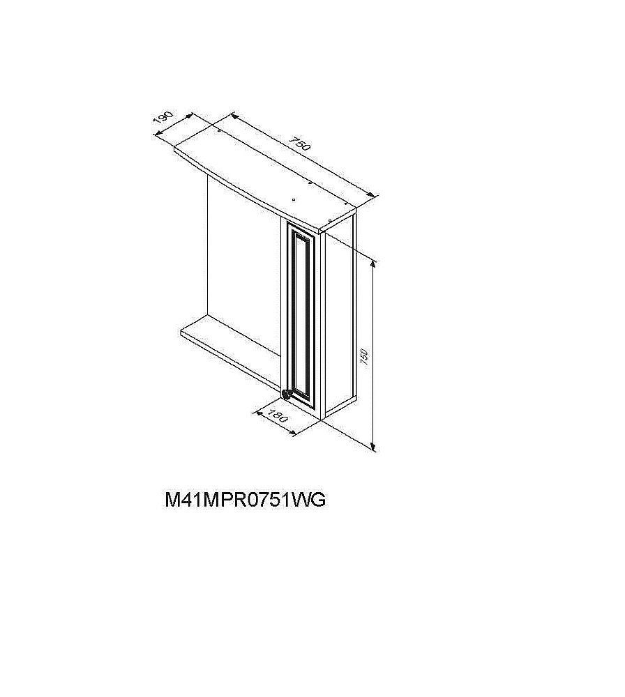 Зеркало со шкафом RedBlu by Damixa Palace One M41MPR0751WG в ванную от интернет-магазине сантехники Sanbest