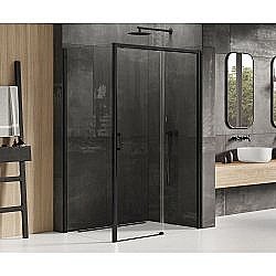 Душевой угол NEW TRENDY PRIME BLACK D-0321A/D-0129B 120x90 стекло прозрачное/профиль черный, правый купить в интернет-магазине сантехники Sanbest