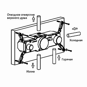 Душевая система Vincea VSFW-432T1GM вороненая сталь купить в интернет-магазине сантехники Sanbest