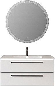 Тумба с раковиной Cezares ECO-CER-N 100 ECO-CER-N-1000-2C-SO-BO белая матовая для ванной в интернет-магазине Sanbest